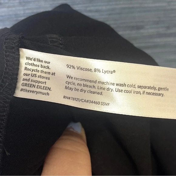 Eileen Fisher Soft and Stretchy Black Tank Dress Viscose Lycra Size Large - Picture 4 of 6